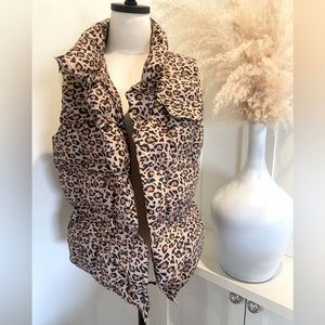 Leopard Print Puffer Vest by Love & Harmony NWT